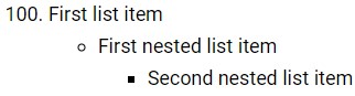 Markdown Nested List