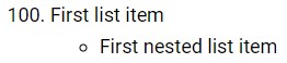 Markdown Nested List 100