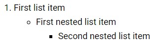 Markdown Nested List
